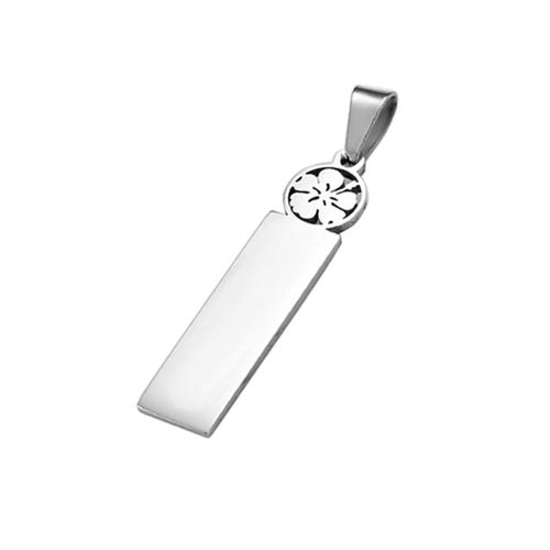 Étiquettes En Acier Inoxydable, Rectangle Fleur De Palmier, Estampage Blanc, Pendentif Nom Ou Logo, Résultats De Collier De Bijoux, 5 Pièces