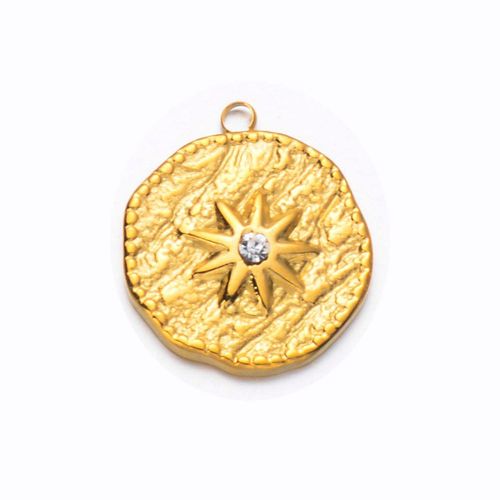 Strass No Fade Moon Star Charms, Acier Inoxydable, Coeur, Bijoux Diy, Accessoires De Direction, Vente En Gros, 3pcs, Lot