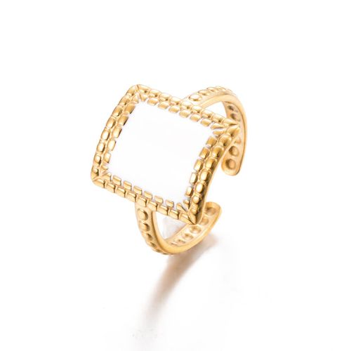 Bagues Ouvertes En Émail En Acier Inoxydable Pour Femmes, Métal Doré Minimaliste, Matiques Imperméables, Cadeau De Bijoux