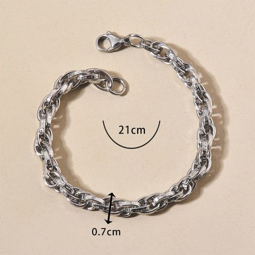 Bracelet Gourmette Hip Hop En Acier Inoxydable Pour Homme, Lien Cubain, Bijoux Punk, Accessoires Cadeaux, Joprompt Let, 1 Pc