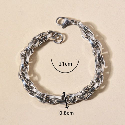 Bracelet Gourmette Hip Hop En Acier Inoxydable Pour Homme, Lien Cubain, Bijoux Punk, Accessoires Cadeaux, Joprompt Let, 1 Pc