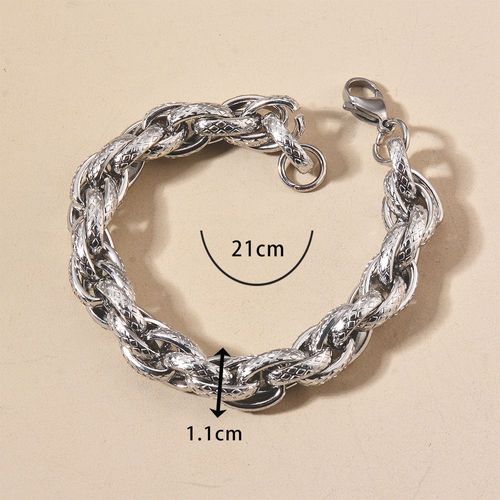 Bracelet Gourmette Hip Hop En Acier Inoxydable Pour Homme, Lien Cubain, Bijoux Punk, Accessoires Cadeaux, Joprompt Let, 1 Pc