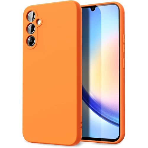Coque Pour Samsung Galaxy A34 5g, Ultra Mince Premium Housse Souple En Silicone Liquide, Coque De Protection Pour Samsung Galaxy A34 5g - Orange