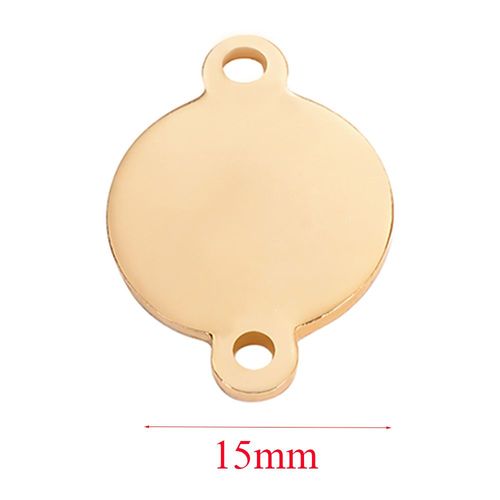 Étiquettes D'estampage Vierges Rondes En Acier Inoxydable Avec Deux Boucles, Document Doré, Collier Et Bracelet, Bijoux De Bricolage, 20 Pièces