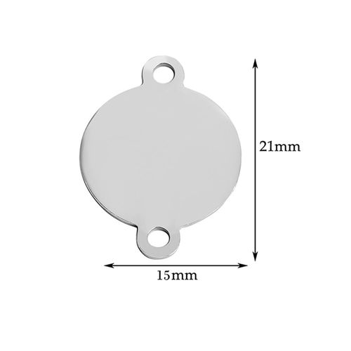 Étiquettes D'estampage Vierges Rondes En Acier Inoxydable Avec Deux Boucles, Document Doré, Collier Et Bracelet, Bijoux De Bricolage, 20 Pièces