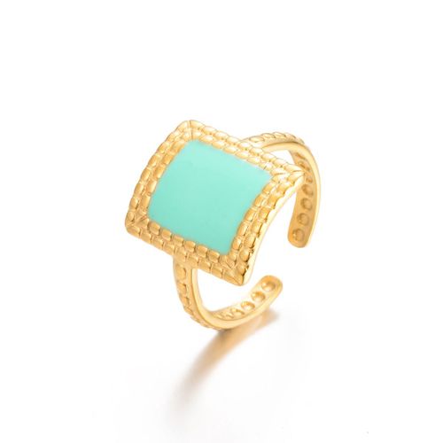 Bagues Ouvertes En Émail En Acier Inoxydable Pour Femmes, Métal Doré Minimaliste, Matiques Imperméables, Cadeau De Bijoux