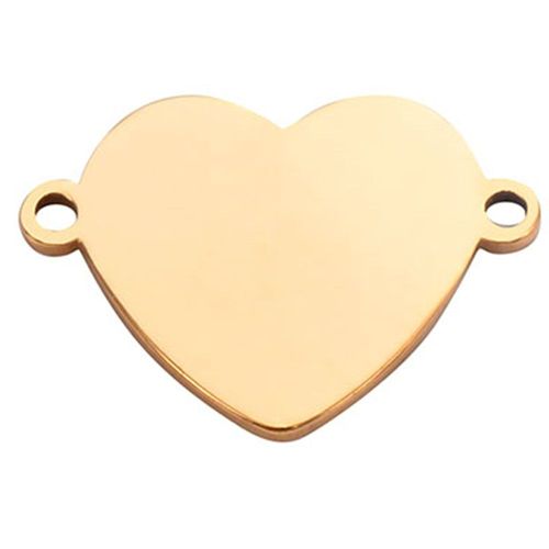 Connecteur De Breloque Coeur En Acier Inoxydable Doré, Bracelet Et Collier, Bijoux À Bricoler Soi-Même, Exécutif, 13x18mm, 5 Pièces Par Lot