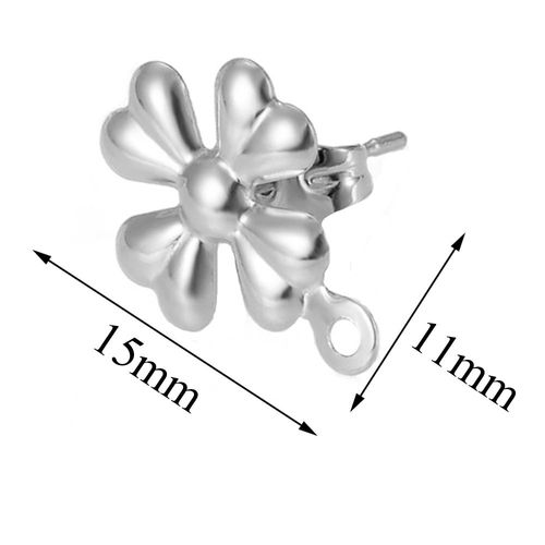 Boucles D'oreilles En Acier Inoxydable, 10 Pièces/Lot, Rose Fleur Et Feuilles, Connecteur De Poteau, Plaqué Or, Bricolage, Fabrication De Bijoux, Accessoire