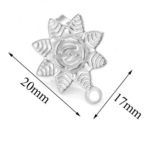 Boucles D'oreilles En Acier Inoxydable, 10 Pièces/Lot, Rose Fleur Et Feuilles, Connecteur De Poteau, Plaqué Or, Bricolage, Fabrication De Bijoux, Accessoire