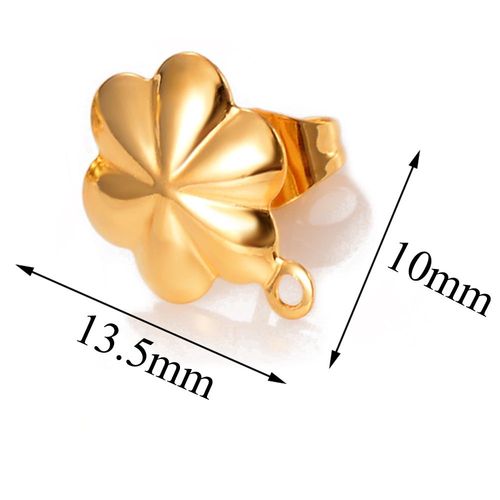 Boucles D'oreilles En Acier Inoxydable, 10 Pièces/Lot, Rose Fleur Et Feuilles, Connecteur De Poteau, Plaqué Or, Bricolage, Fabrication De Bijoux, Accessoire
