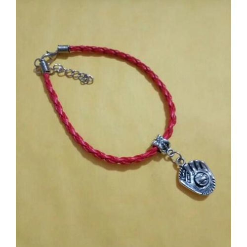Bracelet En Cuir Tressé Pour Femme, Gant De Baseball, Breloque, Multicolore, 100 Pièces