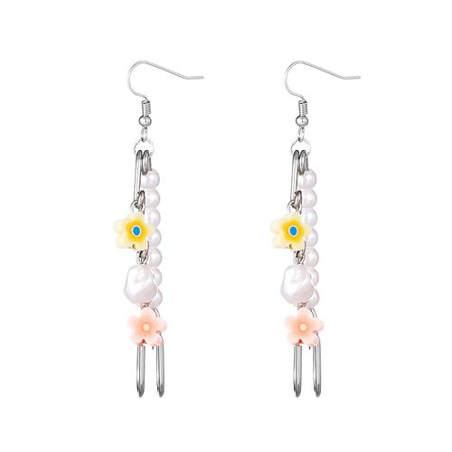 Boucles D'oreilles En Résine Colorée Pour Femmes, Pendentif À Fleurs, Tendance, À La Mode, Longues Pampilles, Bijoux, Vente En Gros, Vente Directe