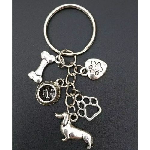 Lot De 10 Porte-Clés Mixte En Alliage Imprimé, Bol, Os Et Patte De Chien, Breloque Pour Femmes Et Filles, Pendentif, Bijoux, Accessoires