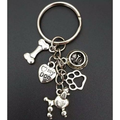 Lot De 10 Porte-Clés Mixte En Alliage Imprimé, Bol, Os Et Patte De Chien, Breloque Pour Femmes Et Filles, Pendentif, Bijoux, Accessoires