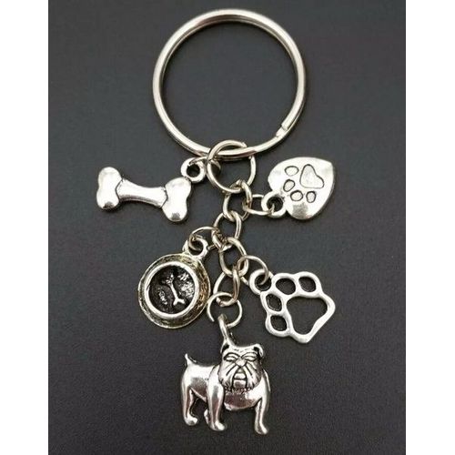 Lot De 10 Porte-Clés Mixte En Alliage Imprimé, Bol, Os Et Patte De Chien, Breloque Pour Femmes Et Filles, Pendentif, Bijoux, Accessoires
