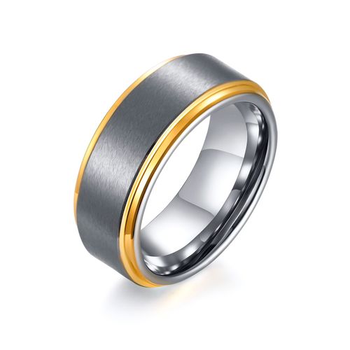 Vnox-Alliances En Tungstène Pour Hommes, Bande De Doigt De Surface Anti-Rayures 256, Bague De Mariée Basique Simple, Noir Et Bleu, 8mm