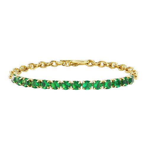 Vnox-Bracelet De Tennis Vintage Pour Femme, Bijou En Pierre Cubique Vert Clair, Contre-Indiqué, Câble Rolo