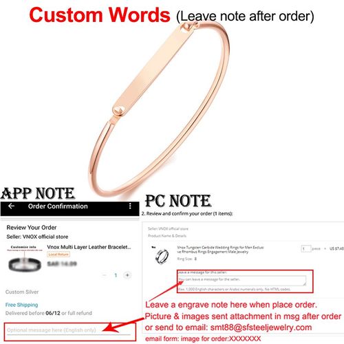 Vnox-Bracelets De Manchette Gravés Personnalisés Pour Femmes, Étiquette D'identification, Bijoux De Poignet Minimalistes, Or Rose