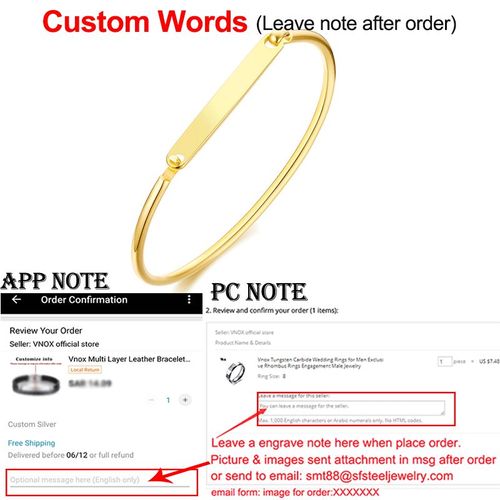 Vnox-Bracelets De Manchette Gravés Personnalisés Pour Femmes, Étiquette D'identification, Bijoux De Poignet Minimalistes, Or Rose