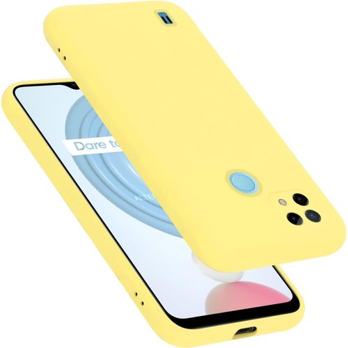 Housse Compatible Avec Realme C21 En Liquid Yellow - Coque De Protection En Silicone Tpu Flexible