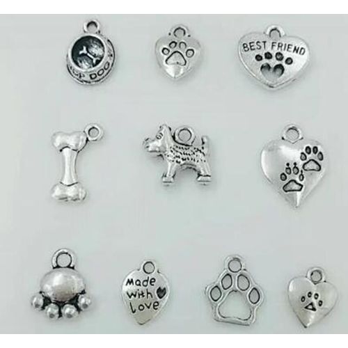 Collier Pendentif De Haute Qualité, Motif Mixte De Patte De Chien, Empreintes, Os Et Bol De Chien, Breloque, Bracelet, Bricolage, Fabrication De Bijoux