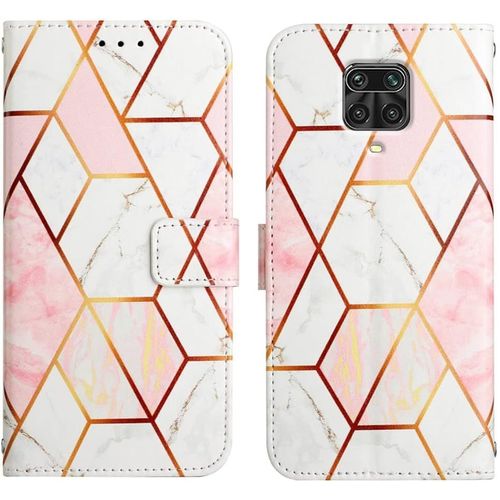 Compatible With Xiaomi Redmi Note 9s Coque Marble De L'art Cuir Magnétique Magnétique Porte Cartes Étui Portefeuille Cover Flip Housse Étui Pour Redmi Note 9s Marble Pink White Yb.