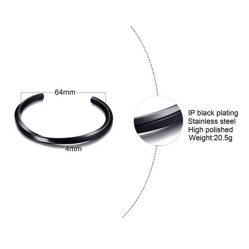 Vnox-Bracelet Torsadé En Acier Inoxydable Pour Homme Et Femme, Manchette Aature Ius, Bijoux Unisexes Simples Et Décontractés, Diamètre 56mm, 60mm, 64mm, 4mm