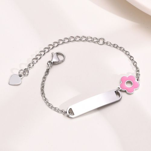 Vnox ? Bracelet Personnalisé Anti-Allergie Pour Bébé, Bracelet À Breloques Arc-En-Ciel En Acier Inoxydable Avec Nom Gravé Et Date Pour Nouveau-Nés, Filles Et Garçons