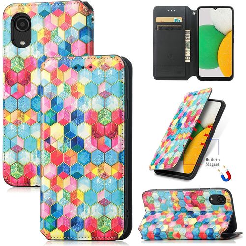 Coque Samsung Galaxy A03 Core, Coque De Téléphone Mince Et Brillante, Rabat Anti-Vibration Pour Support Vidéo Pour Samsung Galaxy A03 Core-Espace Magique