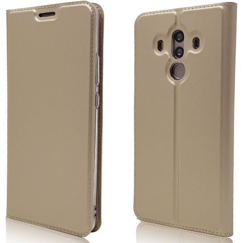 Coque Huawei Mate 10 Pro,Premium Flip Pu Cuir Étui En Cuir, 1 Fente Fermeture Magnétique Fonction Stand ,Housse Etui Coque Pour Huawei Mate 10 Pro - D'or