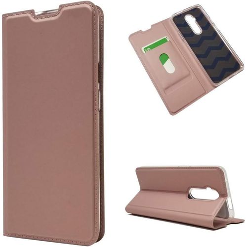 Coque Oneplus 7t Pro,Flip Cuir Pu Portefeuille Étui En Cuir, 1 Fente Fermeture Magnétique Fonction De Support ,Clapet Housse Etui À Rabat Pour Oneplus 7t Pro - Rose