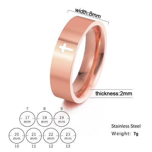 Unift-Bague Croix Vintage En Acier Inoxydable Pour Hommes Et Femmes, Alliance De Couple, Accessoires De Bénédiction Chrétienne, Bijoux Classiques Et Décontractés, 6mm, 8mm