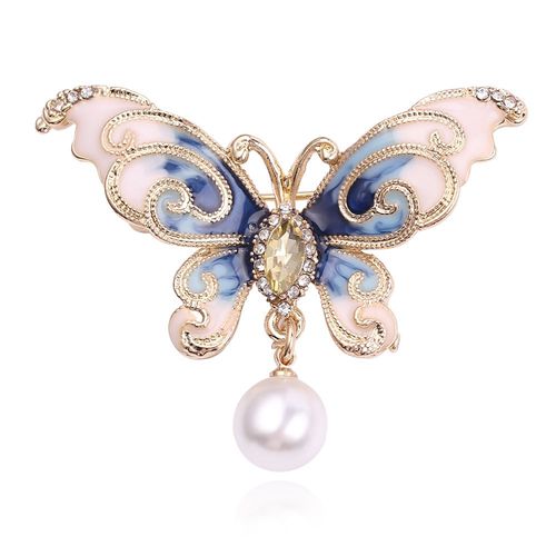 Broche De Perle En Métal Pour Femmes, Breloque Élégante, Fleur D'eau Douce, Magnifique, Chic, Cocktail, Fête, Bijoux Spéciaux