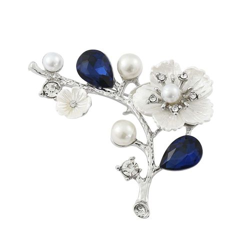 Broche De Perle En Métal Pour Femmes, Breloque Élégante, Fleur D'eau Douce, Magnifique, Chic, Cocktail, Fête, Bijoux Spéciaux