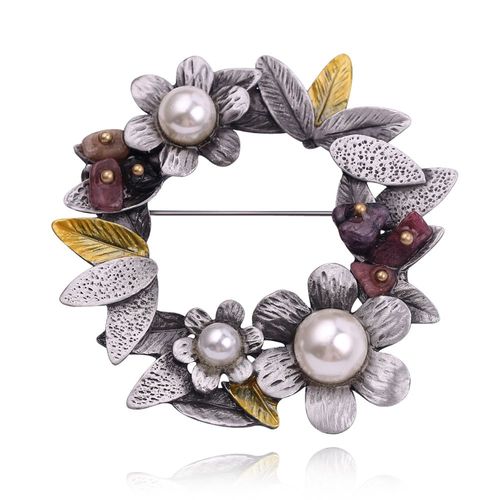 Broche De Perle En Métal Pour Femmes, Breloque Élégante, Fleur D'eau Douce, Magnifique, Chic, Cocktail, Fête, Bijoux Spéciaux