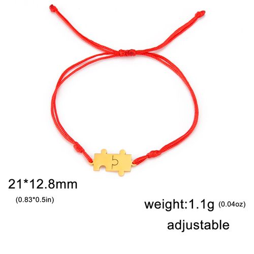 Unift Jigsaw Puzzle Piece Charms Bracelet À Portée De Main, Black Red String, Chimmen, Women Jewelry For Couple, Chia Ship Bff