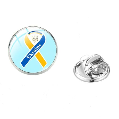 Tryzub Tryzub Broches Pour Hommes Et Femmes, Symdazers, Cabochon En Verre, Danemark Ges À Épingles En Acier Inoxydable, Vêtements Classiques, Bijoux Punk