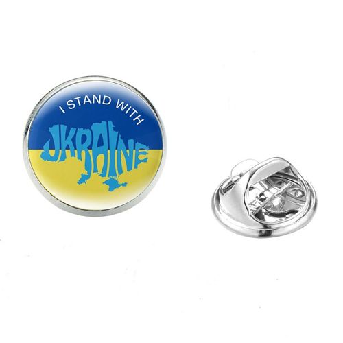 Tryzub Tryzub Broches Pour Hommes Et Femmes, Symdazers, Cabochon En Verre, Danemark Ges À Épingles En Acier Inoxydable, Vêtements Classiques, Bijoux Punk