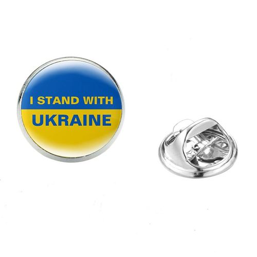 Tryzub Tryzub Broches Pour Hommes Et Femmes, Symdazers, Cabochon En Verre, Danemark Ges À Épingles En Acier Inoxydable, Vêtements Classiques, Bijoux Punk