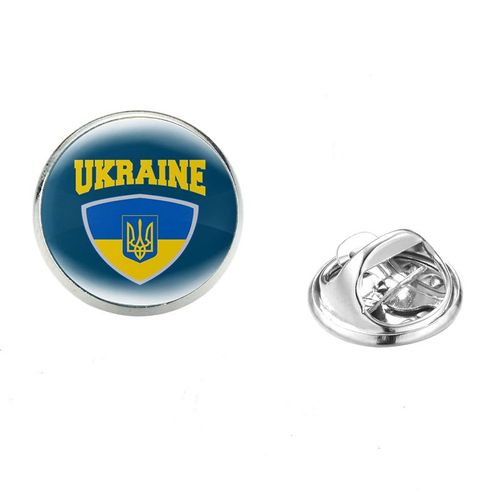Tryzub Tryzub Broches Pour Hommes Et Femmes, Symdazers, Cabochon En Verre, Danemark Ges À Épingles En Acier Inoxydable, Vêtements Classiques, Bijoux Punk