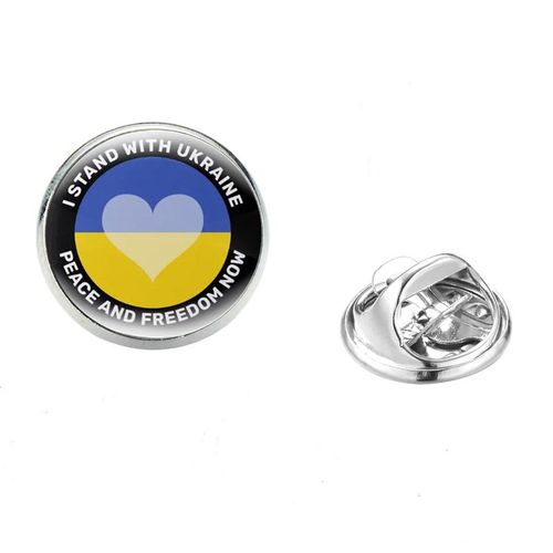 Tryzub Tryzub Broches Pour Hommes Et Femmes, Symdazers, Cabochon En Verre, Danemark Ges À Épingles En Acier Inoxydable, Vêtements Classiques, Bijoux Punk