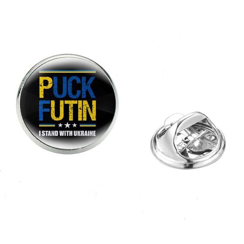 Tryzub Tryzub Broches Pour Hommes Et Femmes, Symdazers, Cabochon En Verre, Danemark Ges À Épingles En Acier Inoxydable, Vêtements Classiques, Bijoux Punk