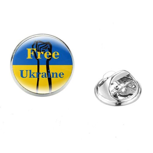 Tryzub Tryzub Broches Pour Hommes Et Femmes, Symdazers, Cabochon En Verre, Danemark Ges À Épingles En Acier Inoxydable, Vêtements Classiques, Bijoux Punk