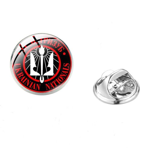 Tryzub Tryzub Broches Pour Hommes Et Femmes, Symdazers, Cabochon En Verre, Danemark Ges À Épingles En Acier Inoxydable, Vêtements Classiques, Bijoux Punk