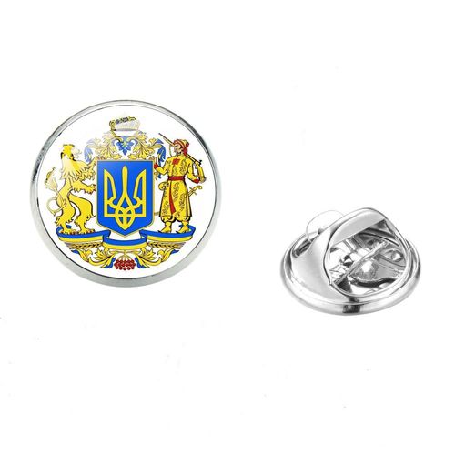 Tryzub Tryzub Broches Pour Hommes Et Femmes, Symdazers, Cabochon En Verre, Danemark Ges À Épingles En Acier Inoxydable, Vêtements Classiques, Bijoux Punk