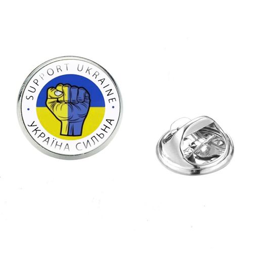 Tryzub Tryzub Broches Pour Hommes Et Femmes, Symdazers, Cabochon En Verre, Danemark Ges À Épingles En Acier Inoxydable, Vêtements Classiques, Bijoux Punk