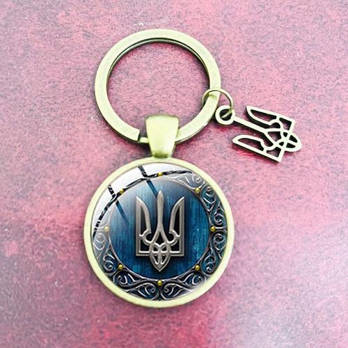 Peace Trident Symdangers Keyjotryzub-Porte-Clés Pendentif Pour Homme, Motif Rune Vintage, Affiche D'art, Cabochon En Verre Imprimé, Mode