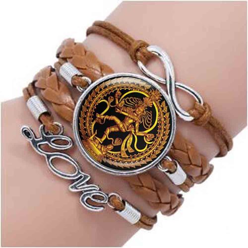 Bracelet Bouddha Doré En Verre, Bijoux Bouddhistes, Amulette Spirituelle, Pour La Danse De La Destruction, Seigneur Shiva, Tendance