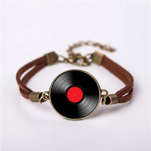 Qiyufang-Bracelet Dj En Métal Avec Épingle Cd Pour Hommes Et Femmes, Bijoux De Musique, Bracelets En Laiton Vintage, Cadeau Pour Ami, Soleil, Style Steampunk, Chaud, Nouveau