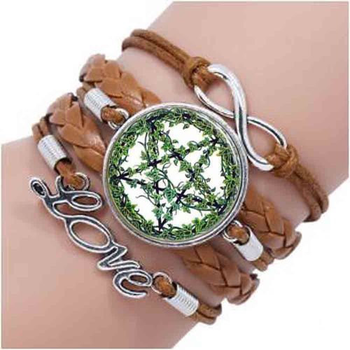 Personnalité Temps Gemme Bracelet Pentagramme Sorcellerie Verre Bracelet Bracelets De Charme Charmes Bijoux Bracelets